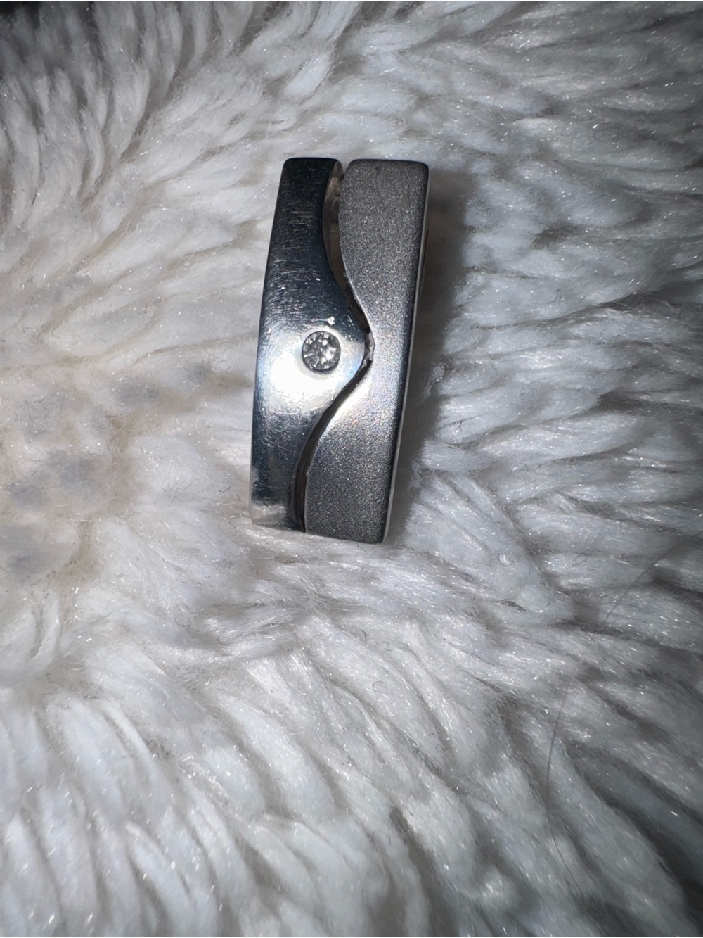 Vintage JS JOSEPH SCHMID 925 Sterling & Diamond Modernist Pendant